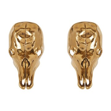 balmain buffalo head earrings in gold