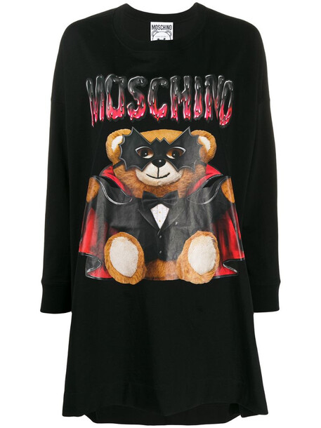 Moschino Dracula Bear print T-shirt dress in black
