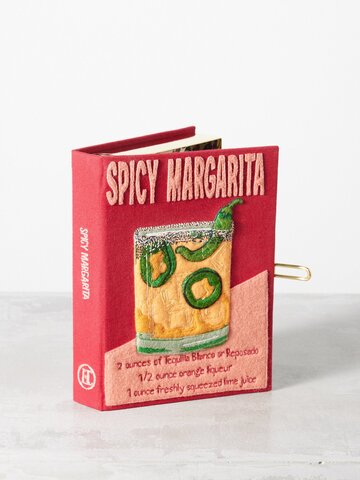 olympia le-tan - spicy margarita embroidered book clutch bag - womens - red multi