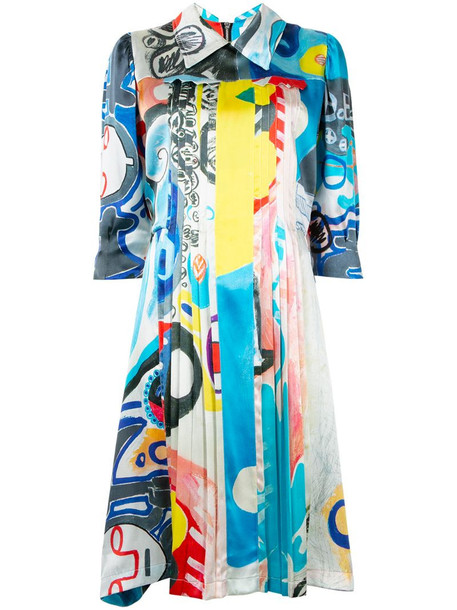 Charles Jeffrey Loverboy abstract print dress in blue