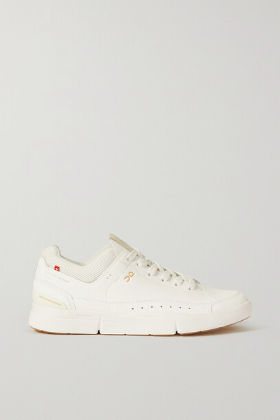 ON - The Roger Centre Court Faux Textured-leather And Mesh Sneakers - White
