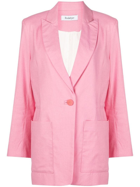 Rodebjer tailored drawstring blazer in pink