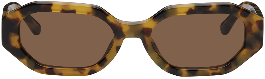The Attico Tortoiseshell Irene Sunglasses in gold / yellow