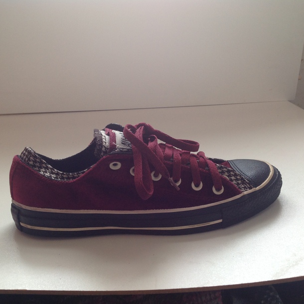 shoes, velvet, converse, burgundy, all star - Wheretoget