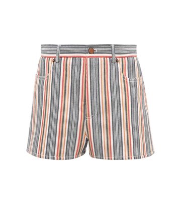 see by chloé striped denim shorts