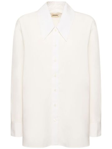 khaite lago cotton shirt in white