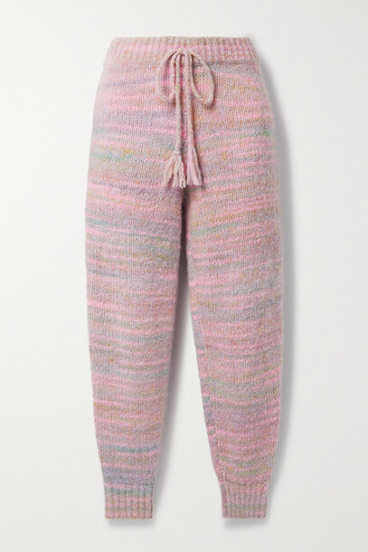 LoveShackFancy - Olvera Striped Knitted Track Pants - Pink