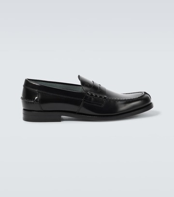 tod's leather loafers in black
