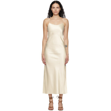 Marina Moscone Off-White Heavy Satin Bias Slip Dress in ivory