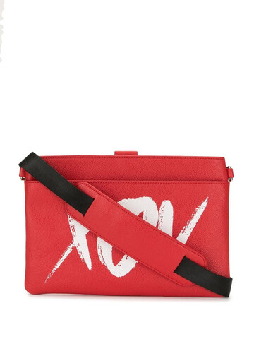 Ports V graphic-print crossbody bag in red