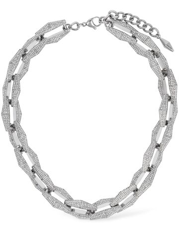 jimmy choo diamond effect collar necklace in silver