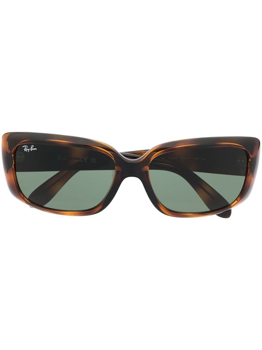 Ray-Ban rectangle-frame tortoiseshell sunglasses - Brown