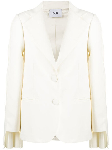 Atu Body Couture White Magic pleated blazer in neutrals