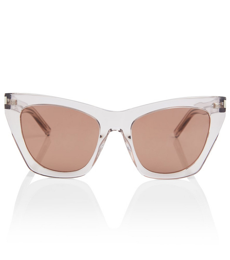 Saint Laurent SL 214 Kate cat-eye sunglasses in white