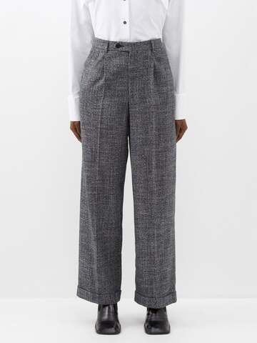 a.p.c. a.p.c. - melissa cotton-blend tweed tailored trousers - womens - dark navy