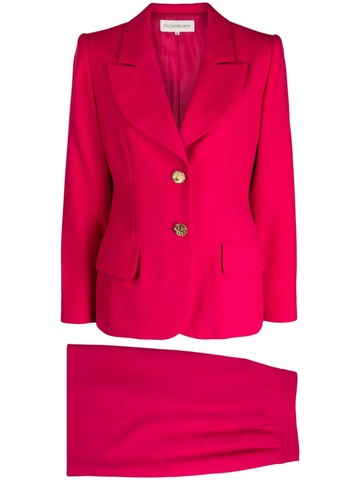 saint laurent pre-owned single-breasted skirt suit - pink