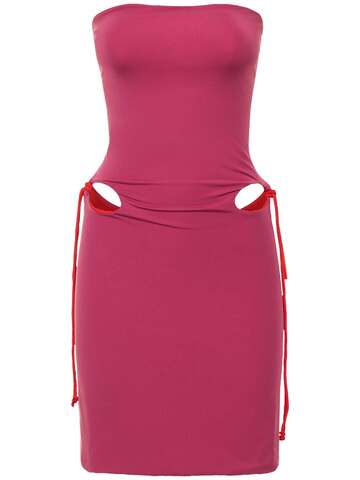 GIMAGUAS Salma Strapless Jersey Mini Dress in purple / red