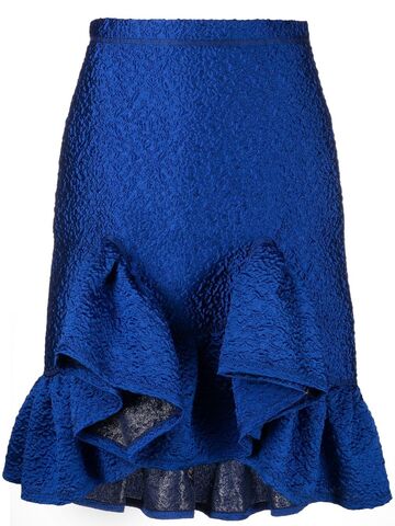 Koché Koché brocade ruffled skirt - Blue