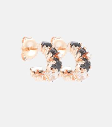 Suzanne Kalan 14kt rose gold earrings with gemstones and diamonds