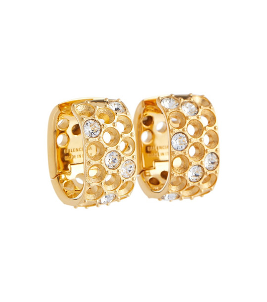 Balenciaga Embellished hoop earrings in gold