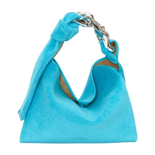 Jw Anderson Small Chain Hobo - Terry Towel Shoulder Bag in turquoise