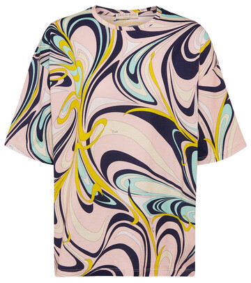 emilio pucci printed cotton t-shirt in pink