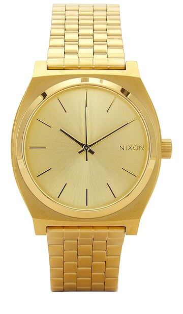 nixon time teller watch in metallic gold