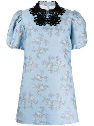 macgraw esmeralda patterned jacquard mini dress - blue