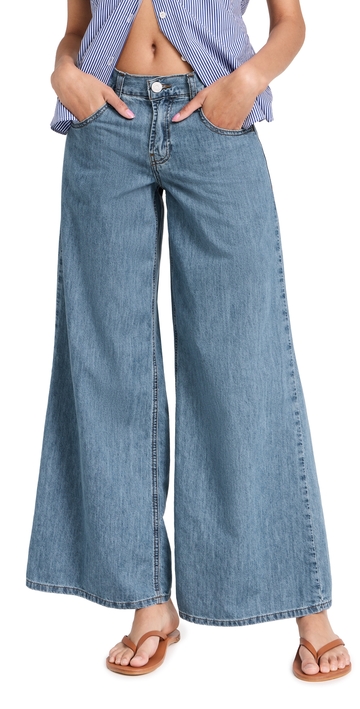 frame le mid wide leg jeans happy indigo 29