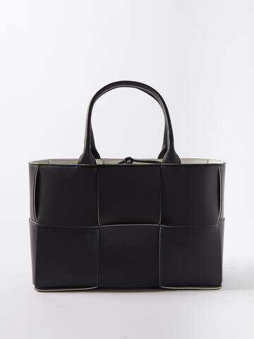 bottega veneta - arco small intrecciato-leather tote bag - womens - black