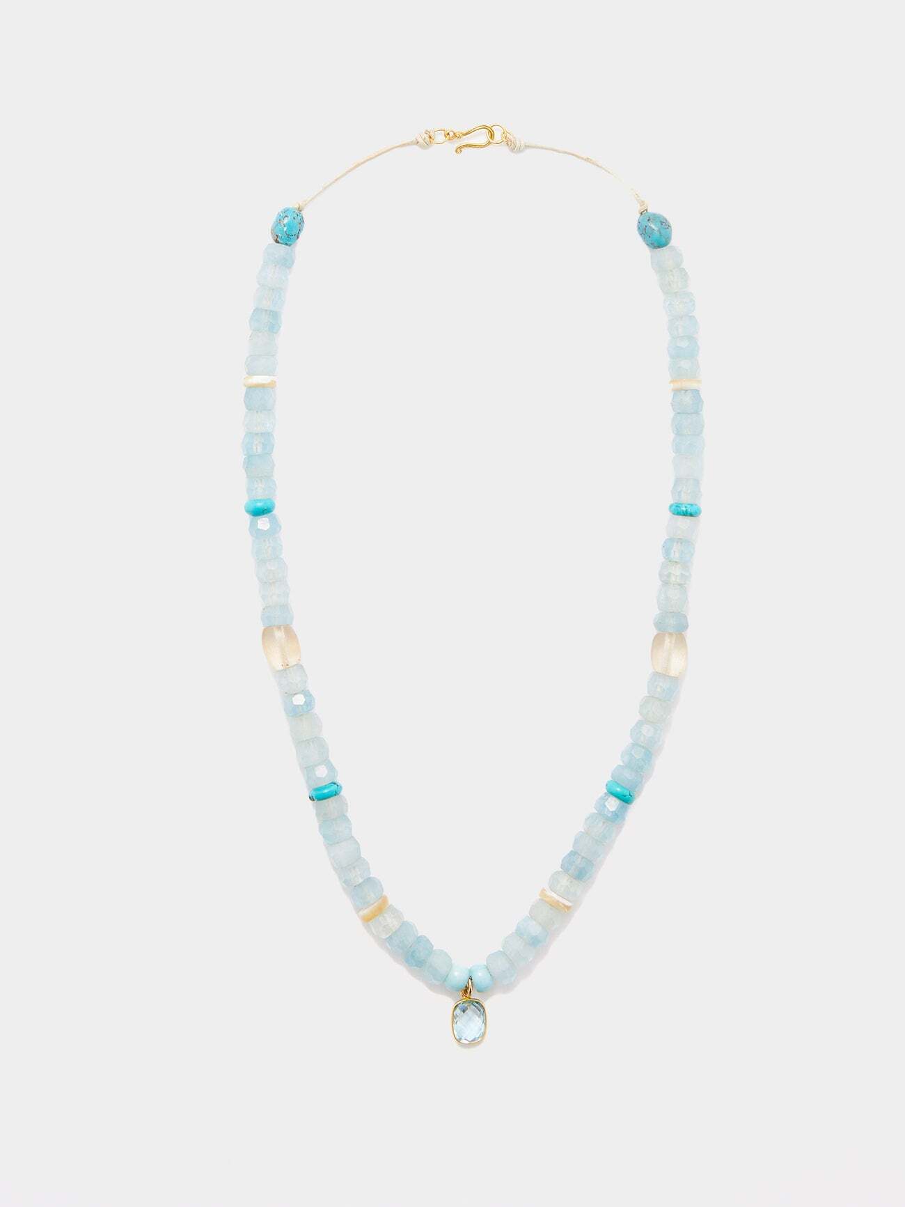 Musa By Bobbie - Topaz, Aquamarine, Larimar & 18kt Gold Necklace - Womens - Blue Multi