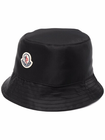 moncler logo-patch bucket hat - black