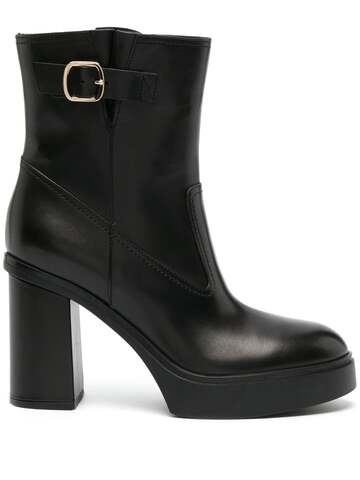 santoni buckle-detail 11mm leather boots - black