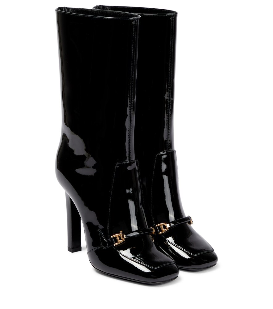 Saint Laurent Camden patent leather boots in black