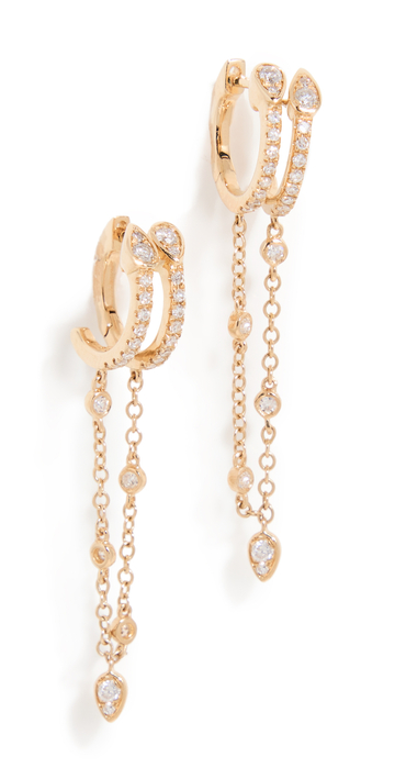 SHAY 18k Fringe Pear Drop Diamond Earrings in gold / yellow