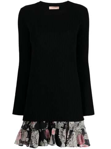 twinset long-sleeve jumper dress - black