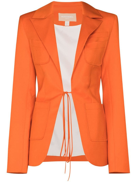 Materiel tie-front blazer in orange