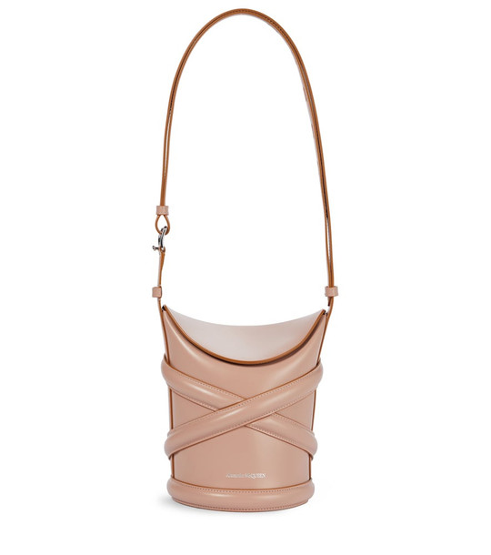 Alexander McQueen The Curve Small leather shoulder bag in pink