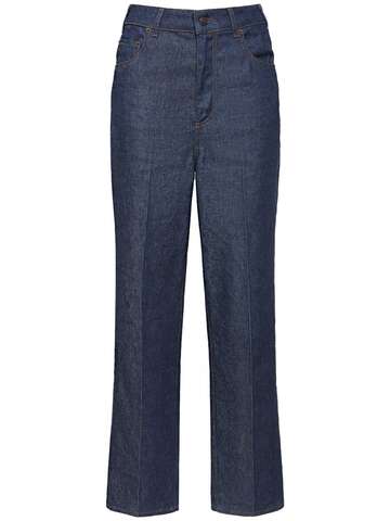 loro piana madley cotton & linen straight jeans in denim / denim