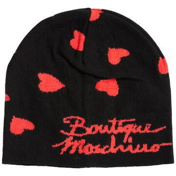 Boutique Moschino Double Question Mark Beanie in nero