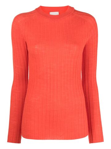 alysi round-neck chunky ribbed-knit top - orange