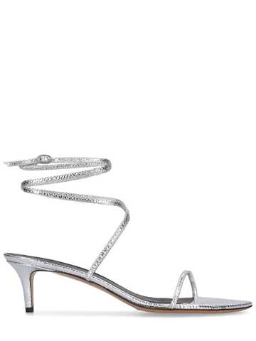 isabel marant 50mm aridee-gp0 metallic leather sandals in silver