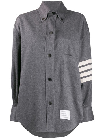 Thom Browne 4-Bar supersized shirt jacket in grey