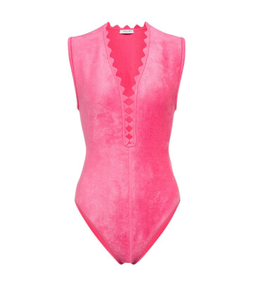 alaã¯a wool-blend bodysuit in pink