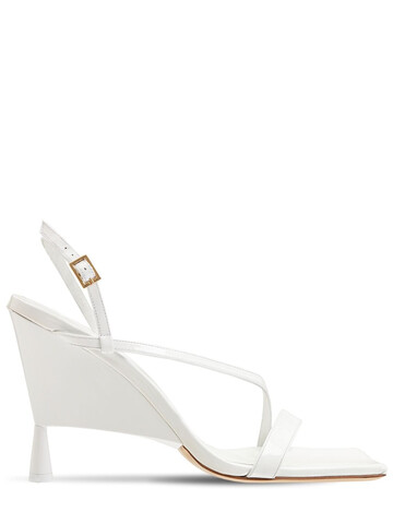GIA X RHW 100mm Rosie 5 Patent Leather Sandals in white