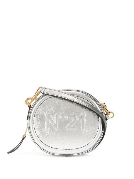 Nº21 logo embossed crossbody bag in silver