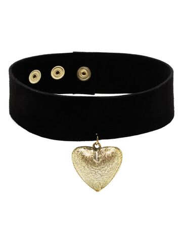 manokhi heart-pendant choker necklace - black