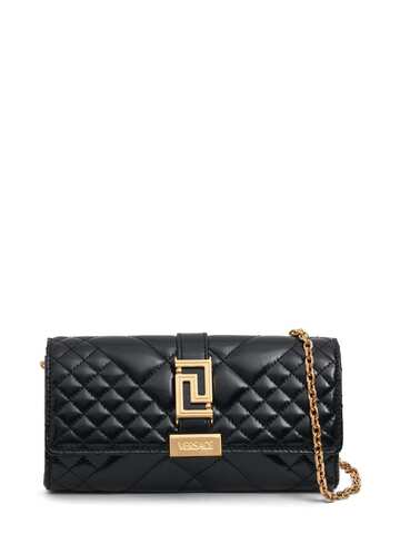 versace mini quilted leather shoulder bag in black