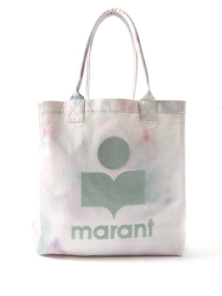 Isabel Marant - Yenky Logo-flocked Tie-dye Canvas Tote Bag - Womens - Pink Multi
