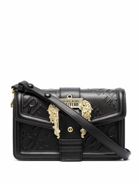 Versace Jeans Couture Baroque-buckle crossbody bag - Black
